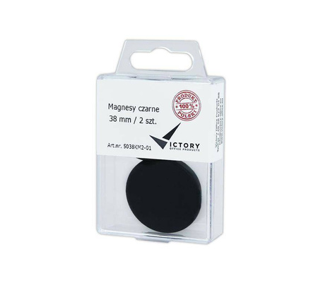 MAGNESY 38MM VICTORY OFFICE PRODUCTS 5038KM2-01 CZARNE 2SZT