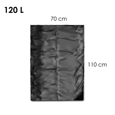 WORKI NA ŚMIECI LDPE CZARNE 120L 25SZT