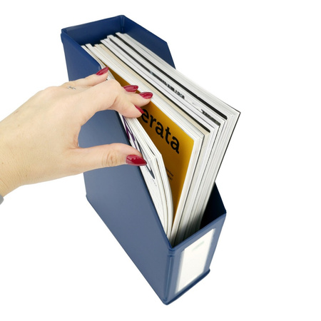 POJEMNIK NA CZASOPISMA A4/90MM D.RECT NIEBIESKI PVC