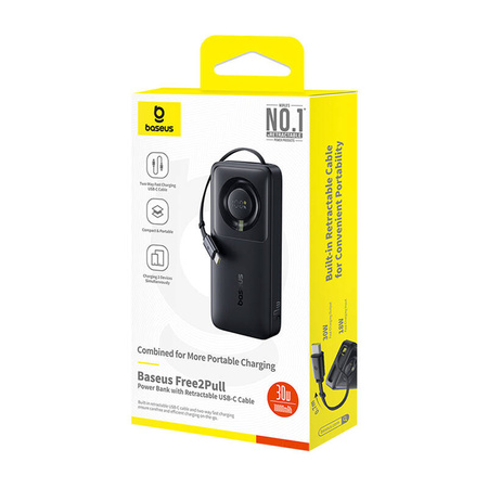 Powerbank Baseus OS Free2Pull 10000mAh 30W +kabel (czarny)