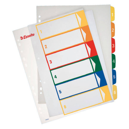 PRZEKŁADKI 1-6 A4 MAXI ESSELTE 100212 MIX PP