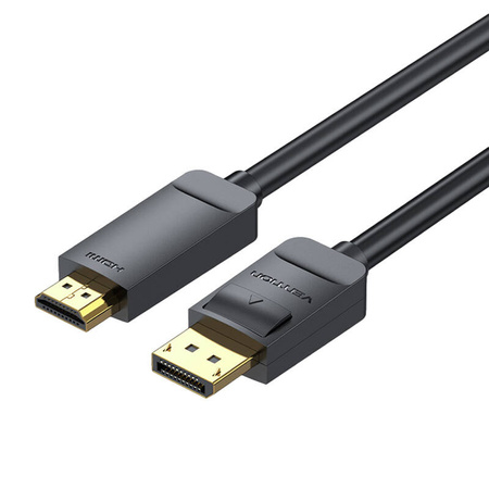 KABEL DISPLAYPORT 1.2 DO HDMI 1.4 VENTION HAGBH 2M, 4K 30HZ (CZARNY)