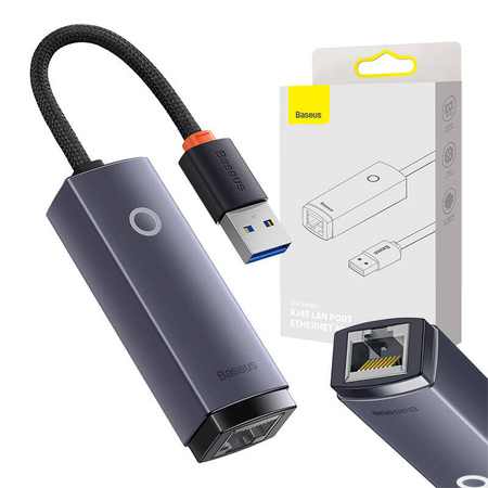 ADAPTER SIECIOWY BASEUS LITE SERIES USB DO RJ45, 1000MBPS (SZARY)