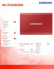 SAMSUNG DYSK PORTABLE T7 500GB USB 3.2 GEN.2 CZERWONY