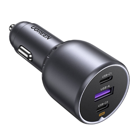 Ładowarka samochodowa UGREEN EC705 130W 2x USB-C+USB (czarna)