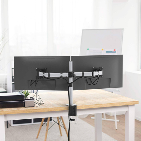 RAMIĘ NA 2 MONITORY STANOWISKO STACJONARNE DURABLE SELECT 509523 SREBRNE