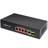 QOLTEC PRZEŁĄCZNIK SIECIOWY SWITCH FAST ETHERNET POE 4X RJ45 POE 1X RJ45UPLINK 1X SFP | 65W | 1000 MB/S