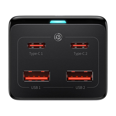 Ładowarka sieciowa / listwa zasilająca Baseus GaN3 Pro 2x USB + 2xUSB-C + AC, 100W (czarna)