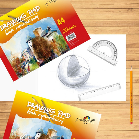 BLOK RYSUNKOWY A4 S'COOL BIAŁY 20KART