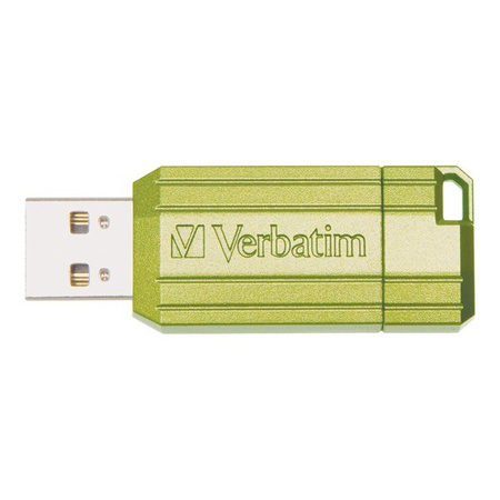 VERBATIM USB FLASH DISK, USB 2.0, 32GB, STORE,N,GO PINSTRIPE, ZIELONY, 49958, DO ARCHIWIZACJI DANYCH