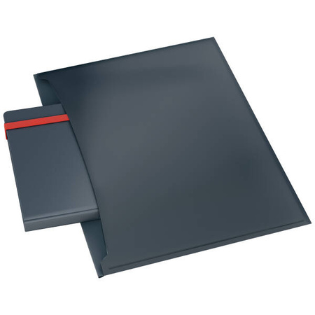 TECZKA KOPERTOWA A4 LEITZ COSY 47090089 AKSAMITNY SZARY PP 2 PRZEGRÓDKI 3SZT