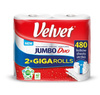 RĘCZNIK PAPIEROWY DWUWARSTWOWY CELULOZOWY VELVET JUMBO DUO BIAŁY 240 LISTKÓW 2 SZT.