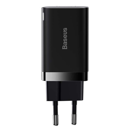 ŁADOWARKA SIECIOWA BASEUS SUPER SI PRO QUICK CHARGER USB + USB-C 30W (CZARNA)