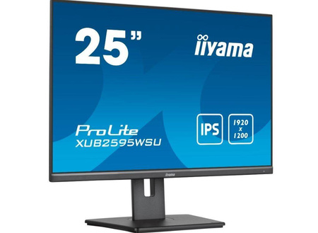 IIYAMA MONITOR 25 CALI XUB2595WSU-B5 IPS.PIVOT.16:10.USB.DP.HDMI.VGA.2X2W. 300(CD/M2).HAS(150MM)
