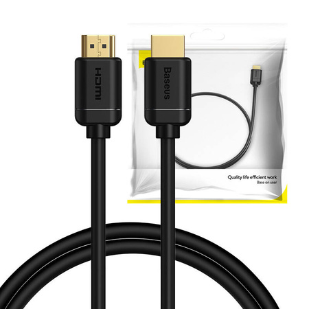 KABEL HDMI 2.0 BASEUS, 4K 60HZ, 3D, HDR, 18GBPS, 1M (CZARNY)
