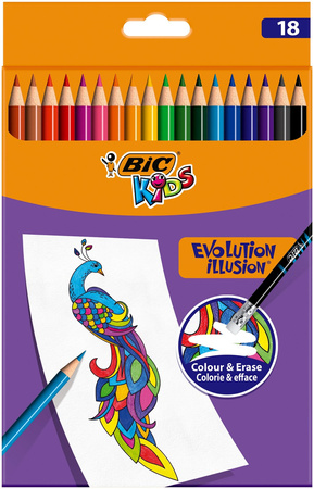 KREDKI OŁÓWKOWE BIC KIDS EVOLUTION ILLUSION 951770 MIX*18