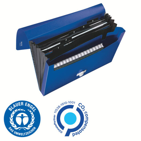 TECZKA HARMONIJKOWA A4 LEITZ RECYCLE 46240035 NIEBIESKI PP 5 PRZEGRÓDEK