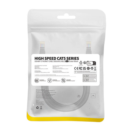 KABEL SIECIOWY BASEUS ETHERNET CAT5, 2M (CZARNY)
