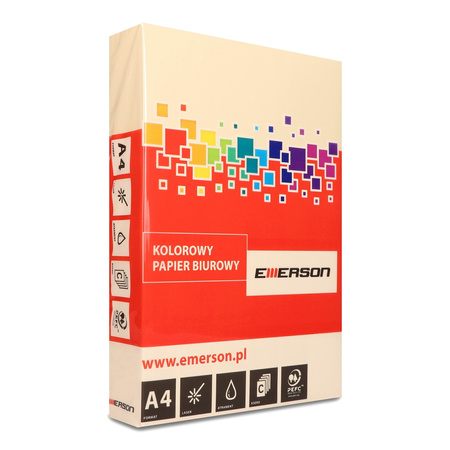 PAPIER KSERO KOLOR A4 EMERSON KOŚĆ SŁONIOWA 80G 500 ARK