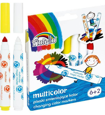 FLAMASTRY ZMIENIAJĄCE KOLOR FIORELLO GR-F166 – 6 MULTICOLOR 160-2035 MIX*6+2SZT
