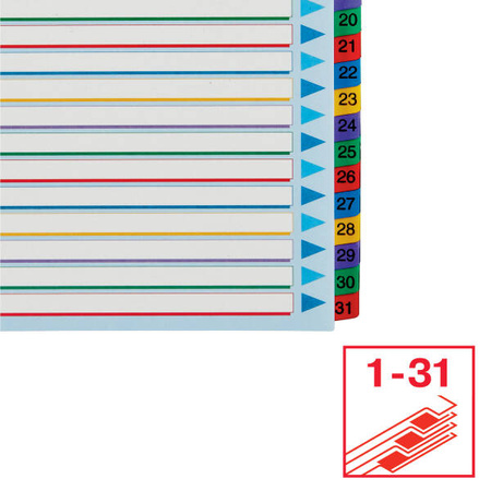 PRZEKŁADKI 1-31 A4 MAXI ESSELTE 100210 MIX
