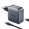 Ładowarka sieciowa Vention 3x USB-C, 1x USB-A, (100W/100W/30W/30W) (szara) z kablem USB-C do USB-C (1m) (czarny)