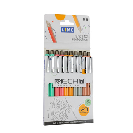 OŁÓWEK AUTOMATYCZNY Z GUMKĄ LINC MECH7 0.7MM