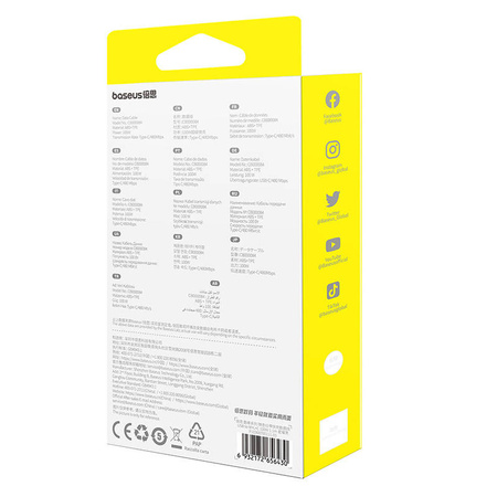 KABEL 3W1 BASEUS FREE2DRAW USB DO M+L+C 100W, 1,1 M (CZARNY)