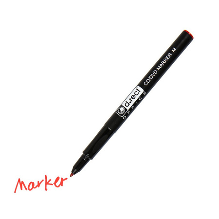 MARKER CD/DVD D.RECT CZERWONY 1.0MM