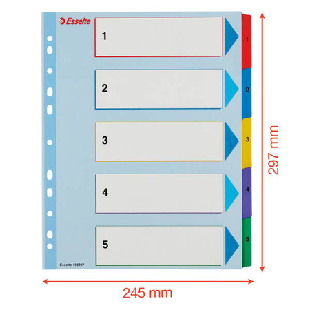 PRZEKŁADKI 1-5 A4 MAXI ESSELTE 100207 MIX