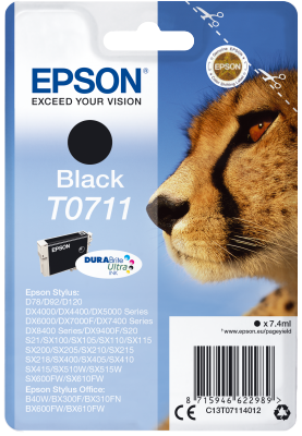 TUSZ ORYGINALNY EPSON T0711 C13T07114012 CZARNY 7,4 ML