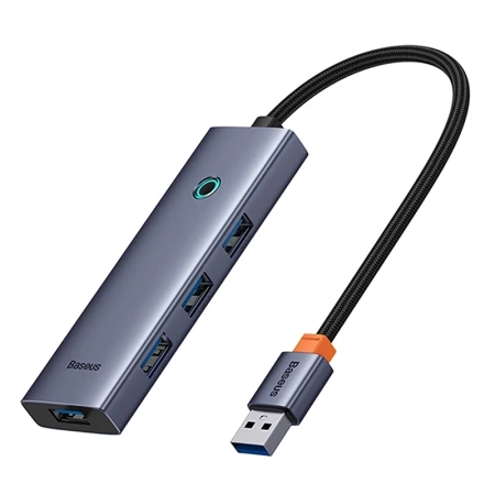 HUB 4W1 BASEUS ULTRAJOY  USB-A DO 4XUSB 3.0 (SZARY)