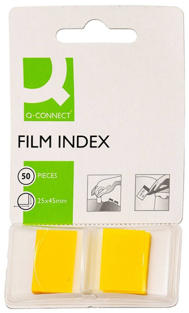 ZAKŁADKI INDEKSUJĄCE FOLIOWE 25,4X43,7MM Q-CONNECT ŻÓŁTE 50 SZT