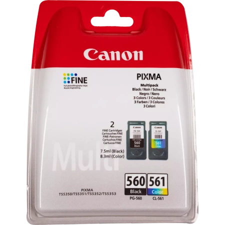 CANON ORYGINALNY INK / TUSZ PG560/CL561 MULTIPACK, BLACK/COLOR, 3713C006, CANON 2-PACK PIXMA TS5350