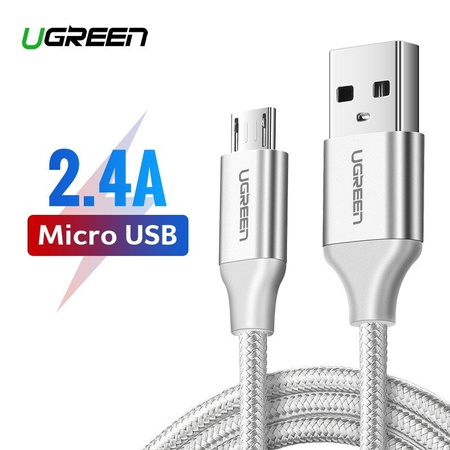 KABEL USB DO MICRO USB UGREEN US290 QC 3.0 2.4A 2M (BIAŁY)