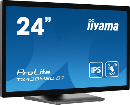 IIYAMA MONITOR 24 CALE T2438MSC-B1 IPS,FHD,DP,HDMI,2X2W,2XUSB,600(CD/M2),   10PKT.7H,IP1X(FRONT),PION/POZIOM