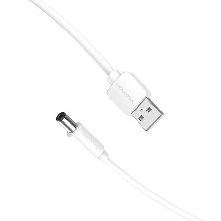 KABEL ZASILAJĄCY USB 2.0 DO DC 5.5MM BARREL JACK 5V VENTION CEYWF 1M (BIAŁY)
