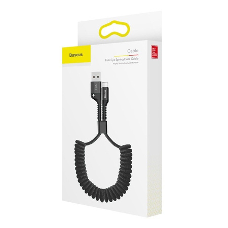 KABEL SPRĘŻYNOWY LIGHTNING BASEUS SPRING 1M 2A (CZARNY)