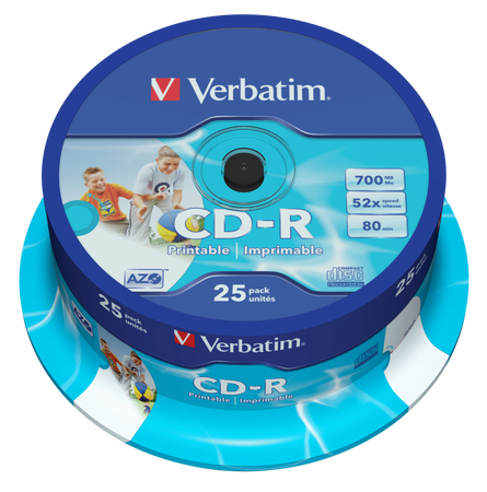 PŁYTA CD-R 700MB 52X VERBATIM DATALIFE PLUS 43439 CAKE 25 SZT.