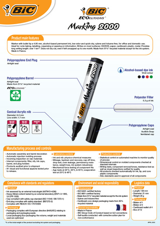 MARKER PERMANENTNY BIC 2000 8209112 MIX*4 4SZT