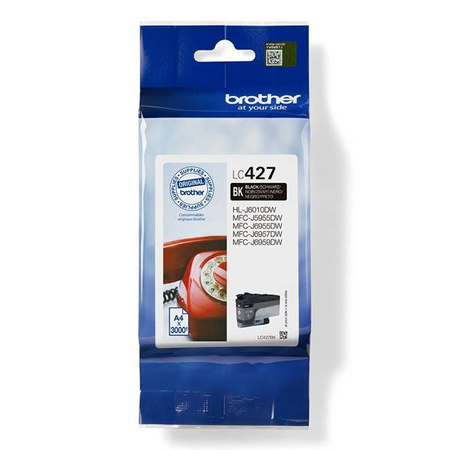 BROTHER ORYGINALNY INK / TUSZ LC-427BK, BLACK, 3000S, BROTHER MFC-J5955DW, MFC-J6955DW