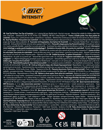PISAKI DWUSTRONNE BIC INTENSITY DUAL TIP PASTEL 503847 MIX*12