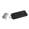 KINGSTON USB FLASH DISK, USB 3.0, 128GB, DATATRAVELER 70, CZARNY, DT70/128GB, USB C