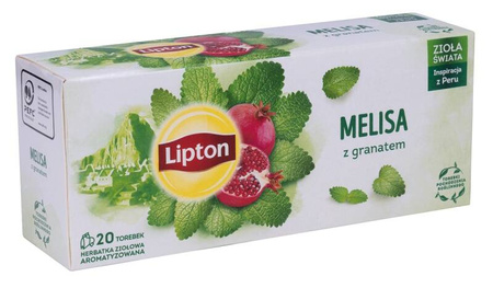 HERBATA ZIOŁOWA Z MELISĄ Z GRANATEM LIPTON 20 TOREBEK