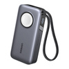 POWERBANK 10000MAH UGREEN PB527, 30W, WBUDOWANY KABEL USB-C ORAZ ŁADOWARKA MAGNETYCZNA DO APPLE WATCH (SZARY)