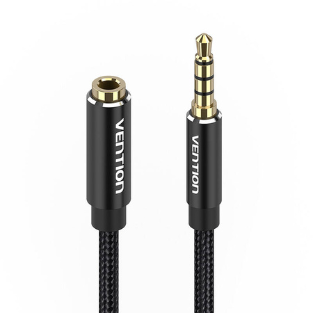 KABEL AUDIO TRRS 3,5MM MĘSKI DO 3,5MM ŻEŃSKI VENTION BHCBJ 5M CZARNY