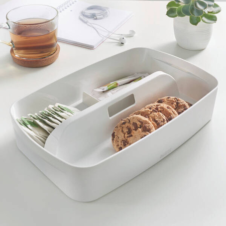 ORGANIZER 307X181X56MM LEITZ MYBOX Z UCHWYTEM Z UCHWYTEM 53230001 BIAŁY