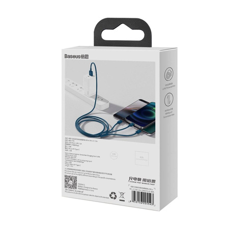 Kabel USB 3w1 Baseus Superior Series, USB do micro USB / USB-C / Lightning, 3.5A, 1.5m (niebieski)