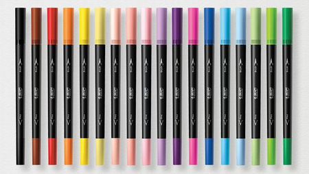 PISAKI DWUSTRONNE BIC INTENSITY DUAL TIP PASTEL 503826 MIX*6