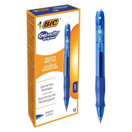 DŁUGOPIS ŻELOWY Z GUMOWANYM UCHWYTEM BIC GEL-OCITY ORIGINAL 829158 NIEBIESKI 0.7MM